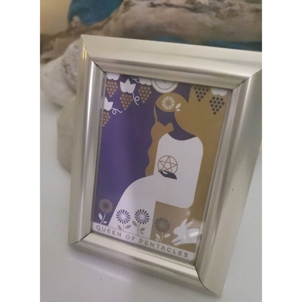 Queen of Pentacles tarot card framed art